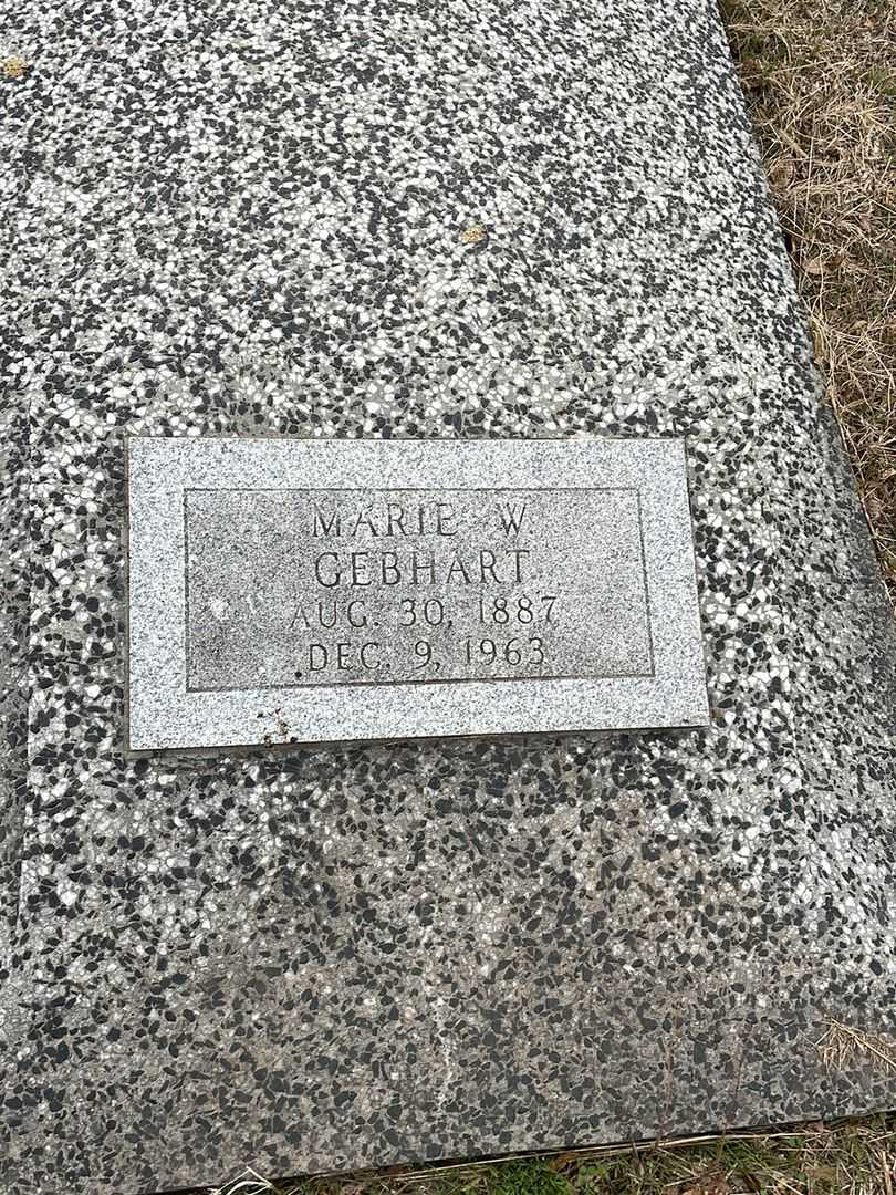 Marie W. Gebhart's grave. Photo 3