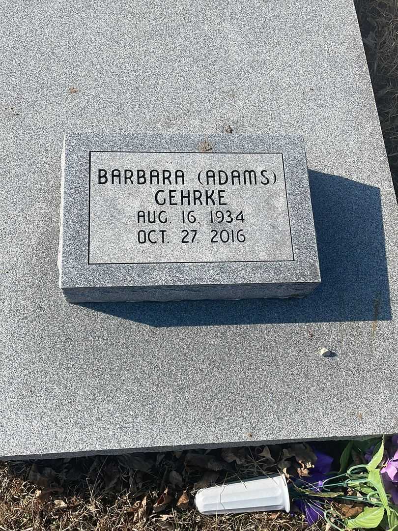 Barbara Adams Gehrke's grave. Photo 1
