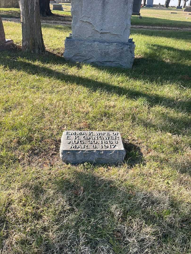 Emma K. Gangwer's grave. Photo 2